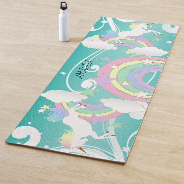 Rainbow Aquamarin Unicorn Yoga Mat Yogamatte (Beispiel)