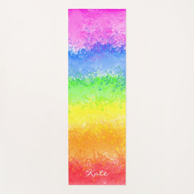 Rainbow-Aquarell-Spritzer kundenspezifisch persona Yogamatte (Vorderseite)