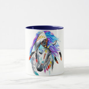 Rainbow-Aquarellpferd Tasse