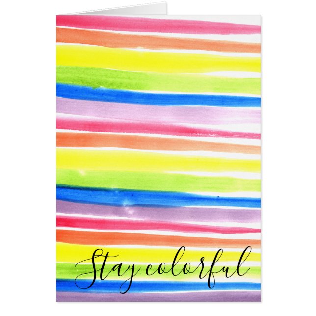Rainbow Aquarellstreifen Bleibe Geburtstag (Vorne)