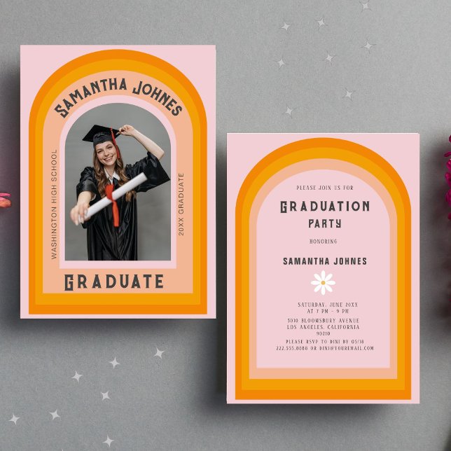 Rainbow Arch Foto Graduation Party Einladung (Von Creator hochgeladen)