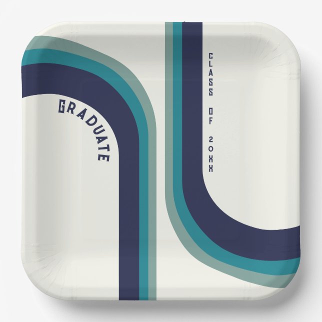 Rainbow Arch Graduation Party Pappteller (Vorderseite)