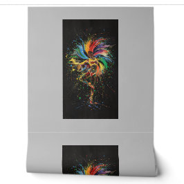 Rainbow Art Dance Ballerina Hintergrund Wanddekora Tapete
