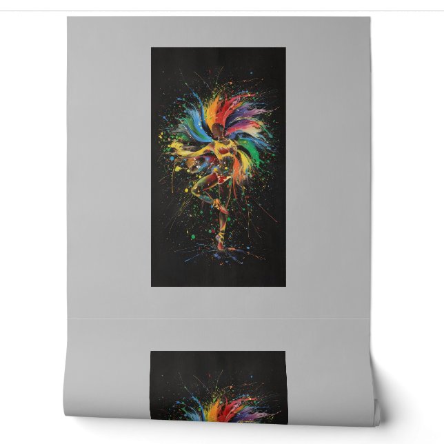 Rainbow Art Dance Ballerina Hintergrund Wanddekora Tapete (Abrollen)