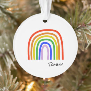 Rainbow Art Kids NAME Colorful Modern Fun Ornament