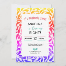 Rainbow Art Painting Birthday Party Girl