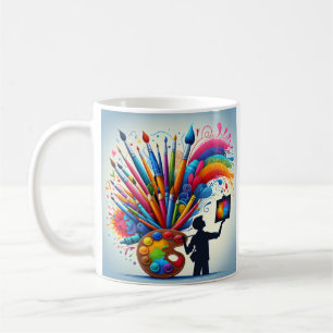 Rainbow Artist Painter tea Tasse cup Keramik