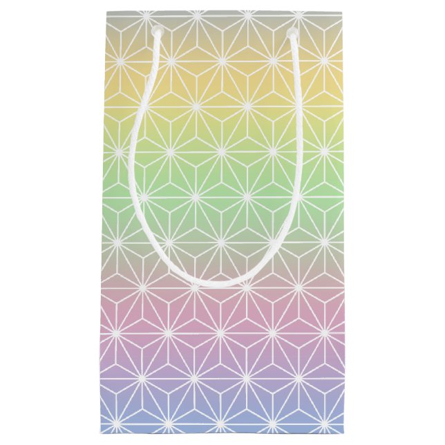 Rainbow Asanoha Geometric Pattern Kleine Geschenktüte (Vorderseite)