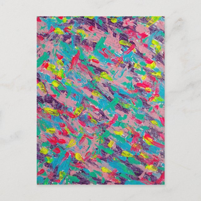Rainbow Ästhetische Abstrakte Malerei Postkarte (Vorderseite)