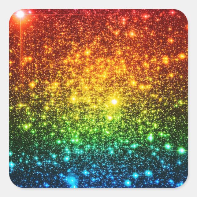 Rainbow Astral Glitzer nur Liebe ist real Quadratischer Aufkleber (Vorderseite)