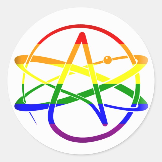 Rainbow Atheist Runder Aufkleber (Vorderseite)
