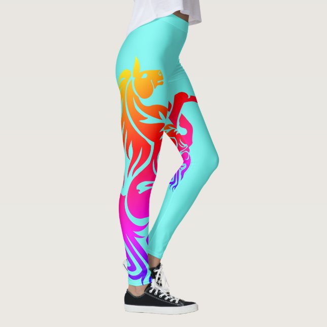 Rainbow-Aufzucht auf allen Farbsiegeln Leggings (Rechts)