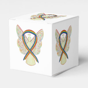 Rainbow Awareness Ribbon Angel Gastgeschenk Box Geschenkschachtel