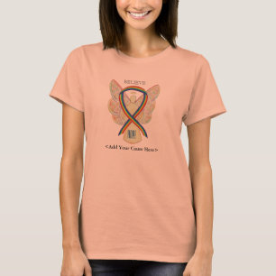 Rainbow Awareness Ribbon Engel Custom Ursache Shir T-Shirt