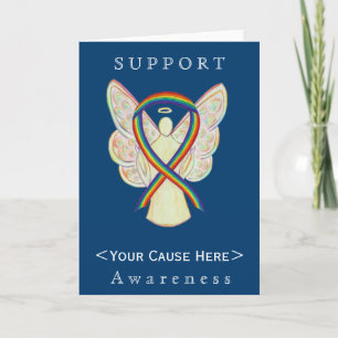 Rainbow Awareness Ribbon Engel Customized Card Karte