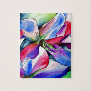 Rainbow Azalea Blume Original Aquarellmalerei