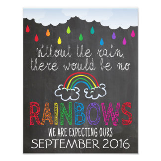Rainbow Baby Announcement Foto Prop Sign, 11 x 14