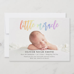 Rainbow Baby Birth Announcement Little Miracle Ankündigung
