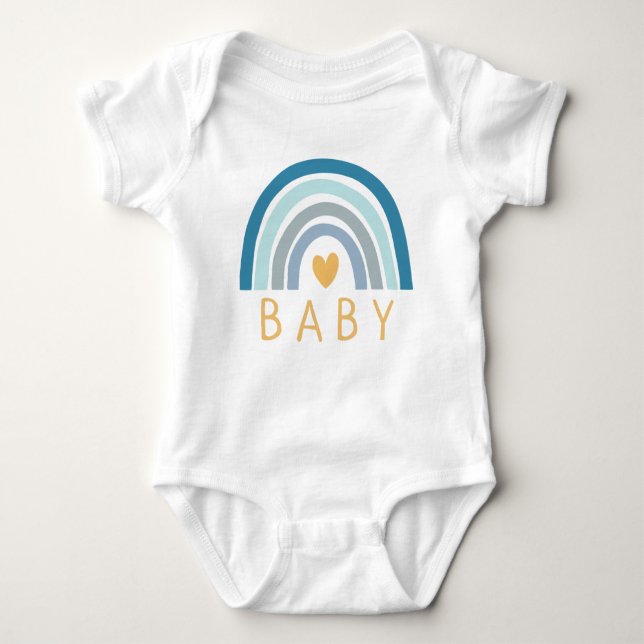 Rainbow Baby Boho Blue Baby Strampler (Vorderseite)
