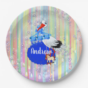 Rainbow Baby Boy Baby Dusche Pappteller