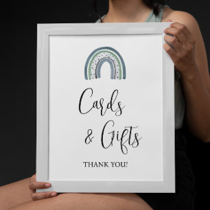 Rainbow Baby Boy Cards and Gifts Baby Shooting Sig Poster