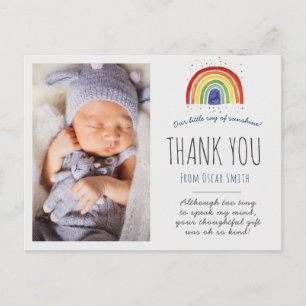 Rainbow Baby Danke Karte, Regenbogen danke Postkarte