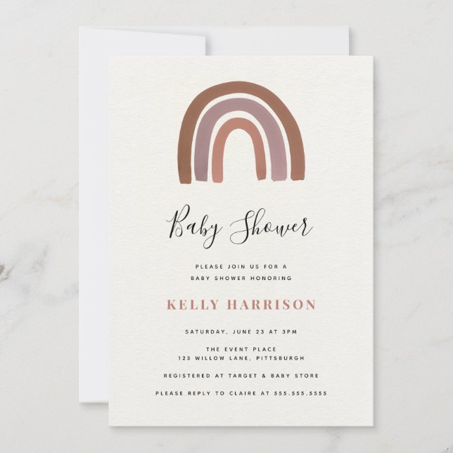Rainbow Baby Dusche Einladung (Vorderseite)