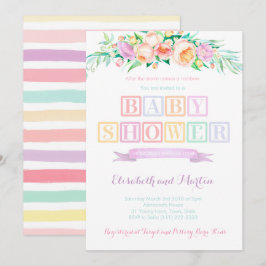 Rainbow Baby Dusche Einladungskarten Pastellfarben