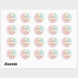Rainbow Baby Dusche Farbenfrohe Wasserfarbe Runder Aufkleber