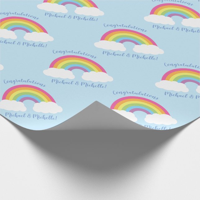 Rainbow Baby Dusche Geschenkpapier (Ecke)