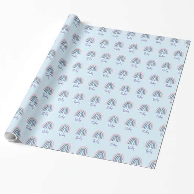 Rainbow Baby Dusche Geschenkpapier (Ungerollt)