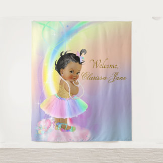 Rainbow Baby Dusche Hintergrund Banner African Gir Wandteppich