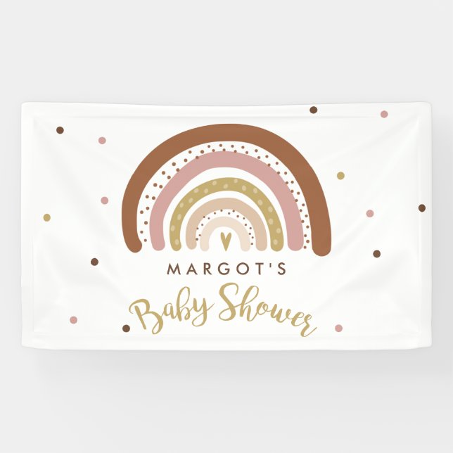 Rainbow Baby Dusche Mute Pastel Rainbow Begrüßung Banner (Horizontal)