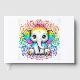 Rainbow baby elephant guest book gästebuch