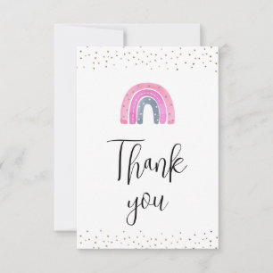 Rainbow Baby Girl Douche Carte de remerciements