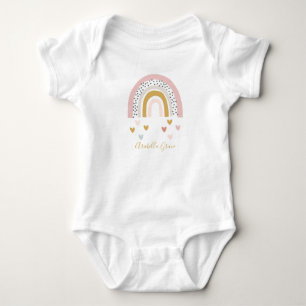 Rainbow Baby Name Hearts Strampler