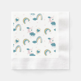 Rainbow Baby Pastel Pattern - Whimsisches Kinderzi Serviette