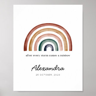 Rainbow Baby - Personalisiertes Regenbogen Printwe Poster