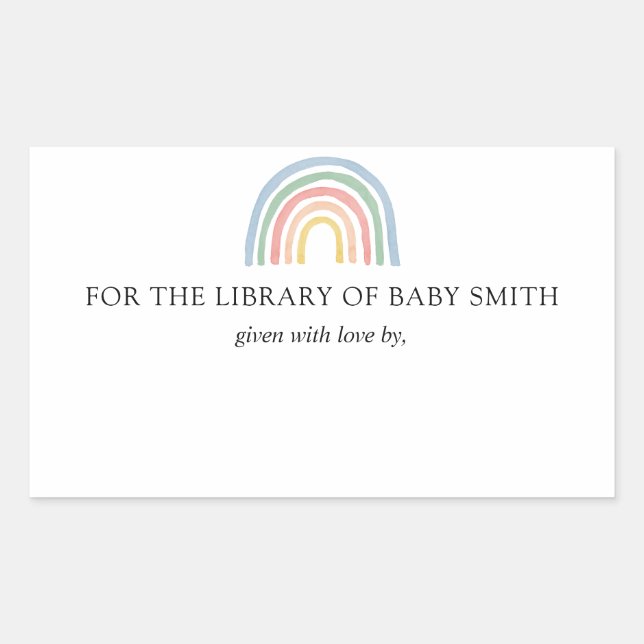 Rainbow Baby Showaufkleber Buchzeichen Rechteckiger Aufkleber (Vorderseite)