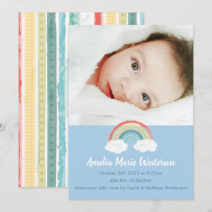 Rainbow Baby Shower Blue Boy Einladung