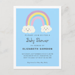 Rainbow Baby Shower Boy Blue Niedlich Kawaii Moder Postkarte