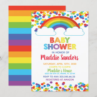 Rainbow Baby Shower Einladung