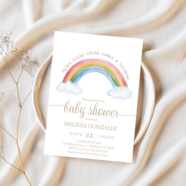 Rainbow Baby Shower Einladung (Von Creator hochgeladen)