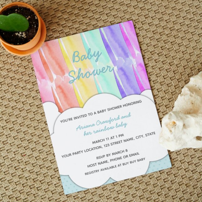 Rainbow Baby Shower Einladung (Von Creator hochgeladen)