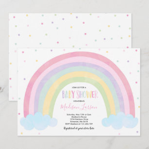 Rainbow Baby Shower Einladung Pastel Rainbow Baby