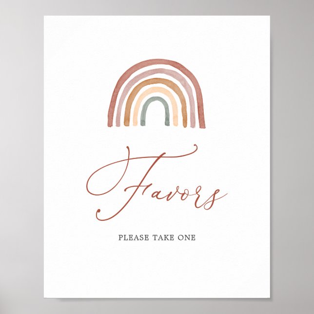 Rainbow Baby Shower Favorit Sign Poster (Vorne)
