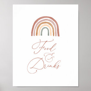 Rainbow Baby Shower Food and Drinks Unterschrift Poster