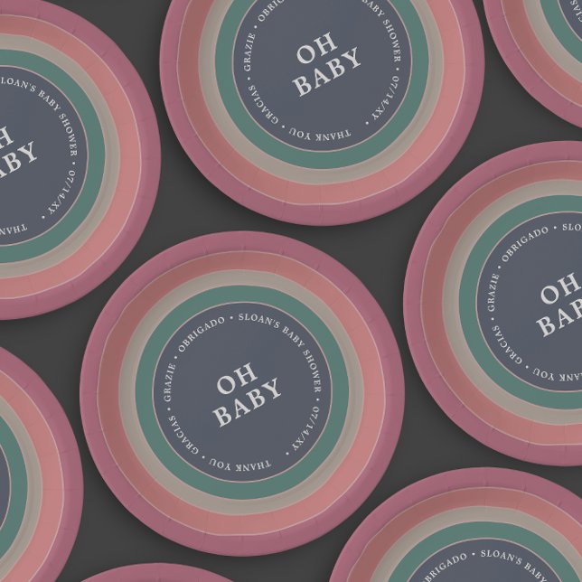 Rainbow Baby Shower Girl Pappteller (Von Creator hochgeladen)