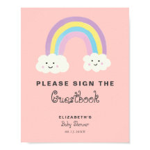 Rainbow Baby Shower Girl Pink Unterschreiben Sie d