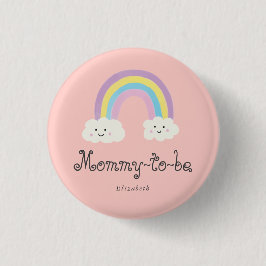Rainbow Baby Shower Mommy zu Pastel Whimsical Button